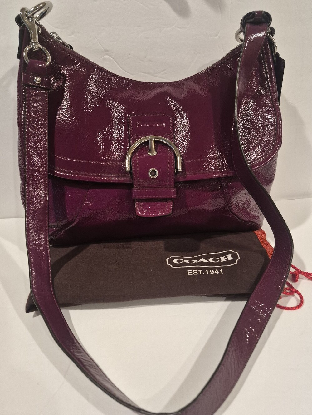 Coach SoHo Patent Leather Convertible Hobo Crossbody - F19709